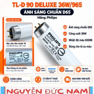 Bóng đèn D65 Philips TL-D 90 De Luxe 36W/965 cho tủ so màu