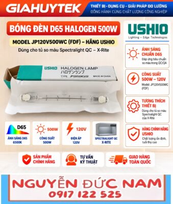Bóng halogen Ushio FDF JP120V-500WC6 500W 120V cho hệ thống so màu