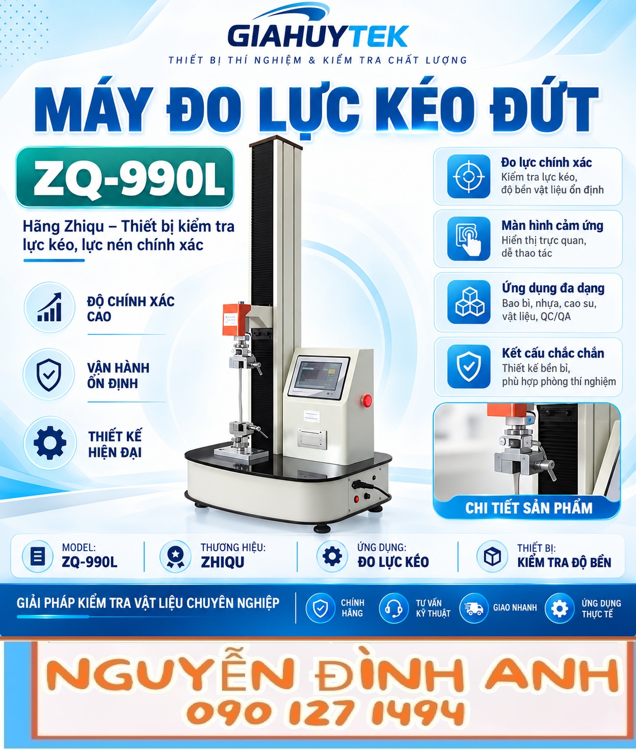 Máy đo lực kéo đứt ZQ-990L hãng ZHIQU