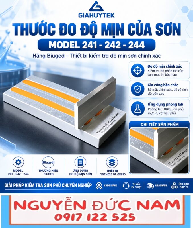 Thước đo độ mịn sơn Biuged BGD 241, BGD 242, BGD 244 và dao gạt