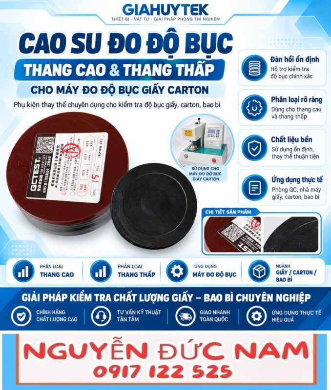 Cao su đo độ bục thang cao và thang thấp cho máy đo giấy carton