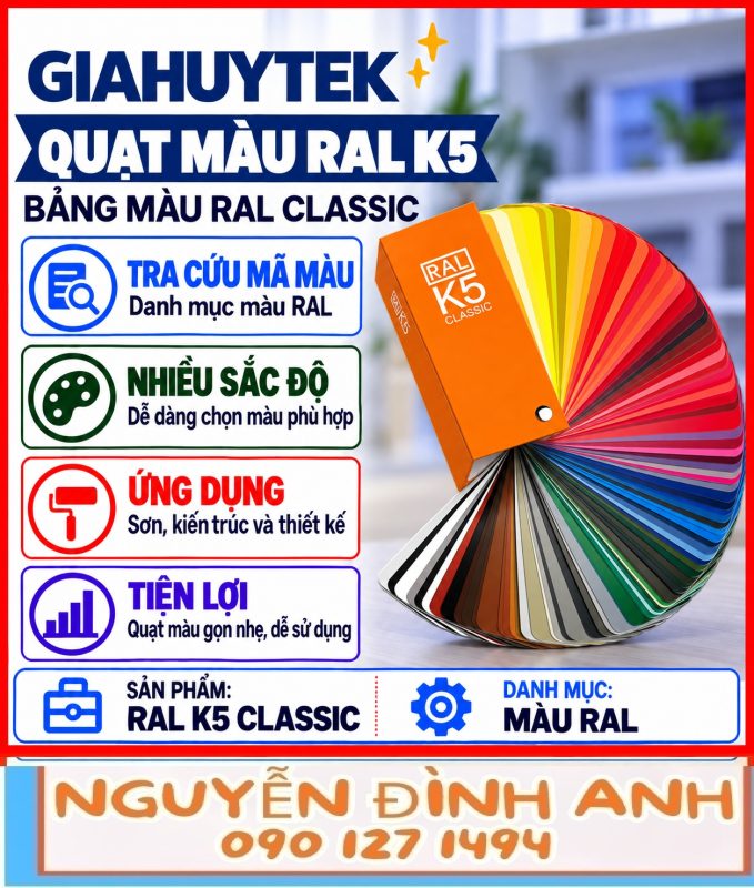 Quạt màu RAL K5 Classic dùng để tra cứu mã màu trong ngành sơn