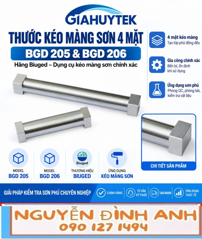 Thước kéo màng sơn 4 mặt Biuged BGD 205 và BGD 206